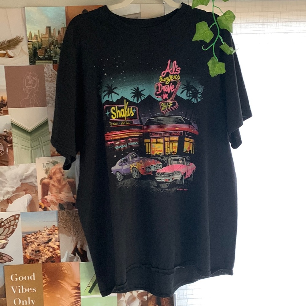 Black Brandy Melville traffic tee